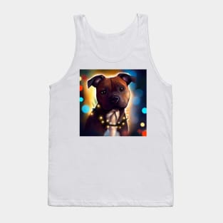 Cute Staffordshire Bull Terrier Drawing Tank Top